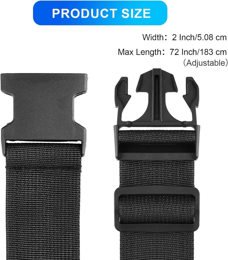 collwait Luggage Straps for Suitcases, Black - Premium Quality Polyester Material, TSA Approved, Adjustable & Versatile, Sturdy Buckle, 4 Pack - Ideal for Travelers - Image 4